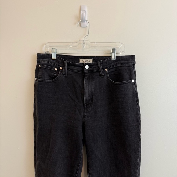 Madewell The High-Rise Straight Leg Black Jeans Size 29T - Picture 2 of 13